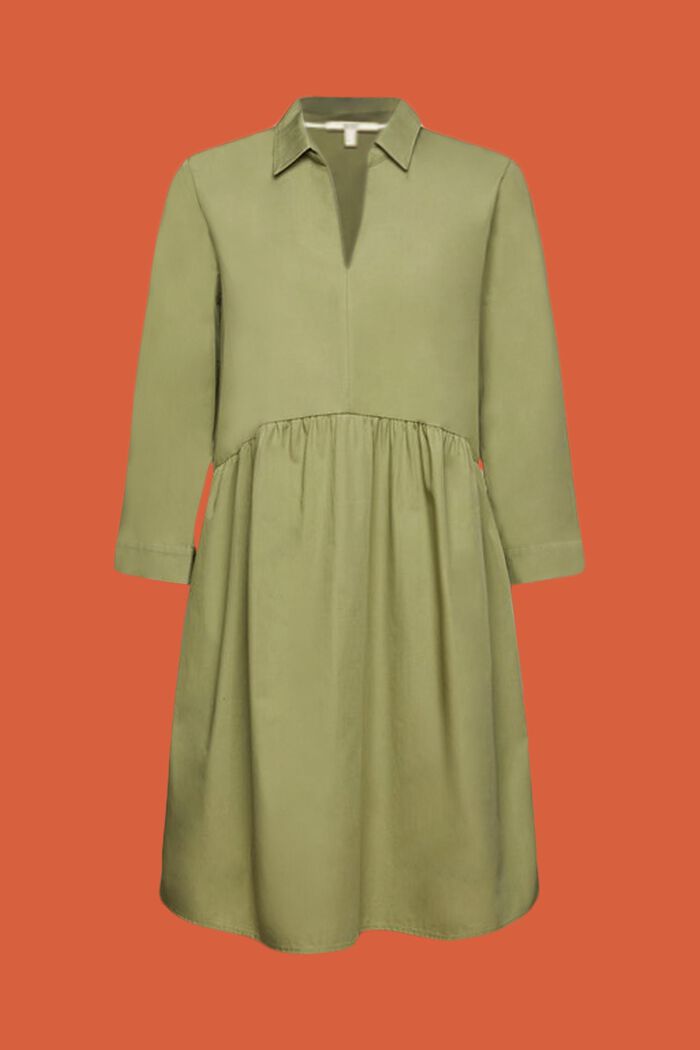 Organic Cotton A-Line Dress, LIGHT KHAKI, detail image number 6