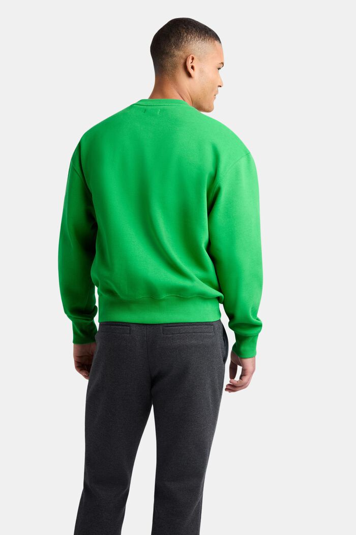 Unisex Cotton Fleece Logo Sweatshirt, GREEN, detail image number 3