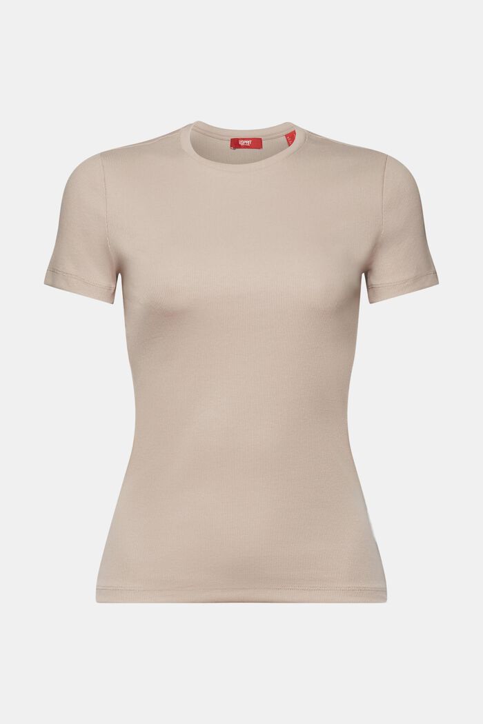 Cotton-Jersey Crewneck T-Shirt, LIGHT TAUPE, detail image number 6