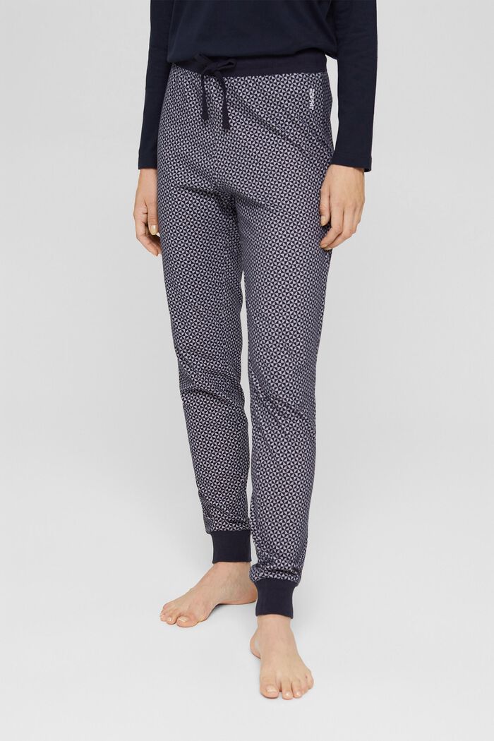 Jersey pyjama bottoms made of 100% organic cotton, NAVY, detail image number 0
