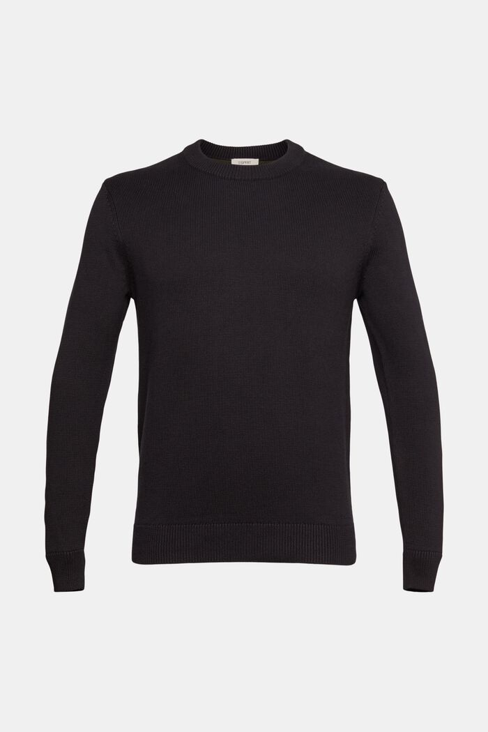 Sustainable cotton knit jumper, BLACK, detail image number 2