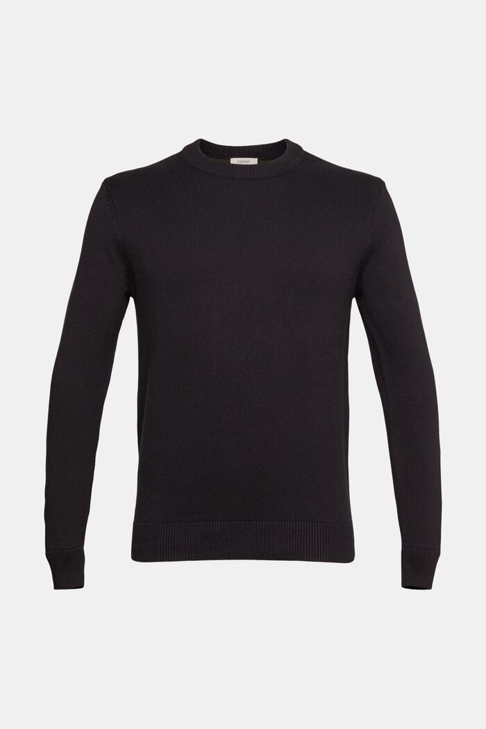 Sustainable cotton knit jumper, BLACK, detail image number 7