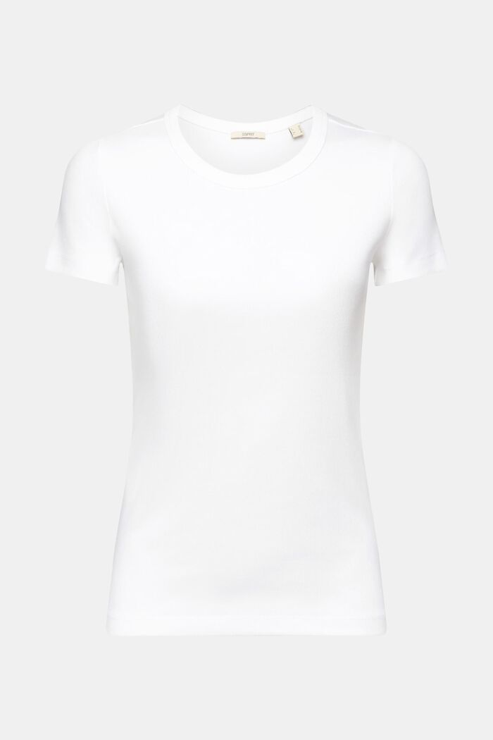 Ribbed crew neck t-shirt, WHITE, detail image number 6