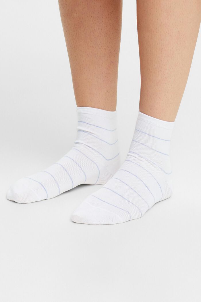 2-Pack Striped Chunky Knit Socks, WHITE, detail image number 1