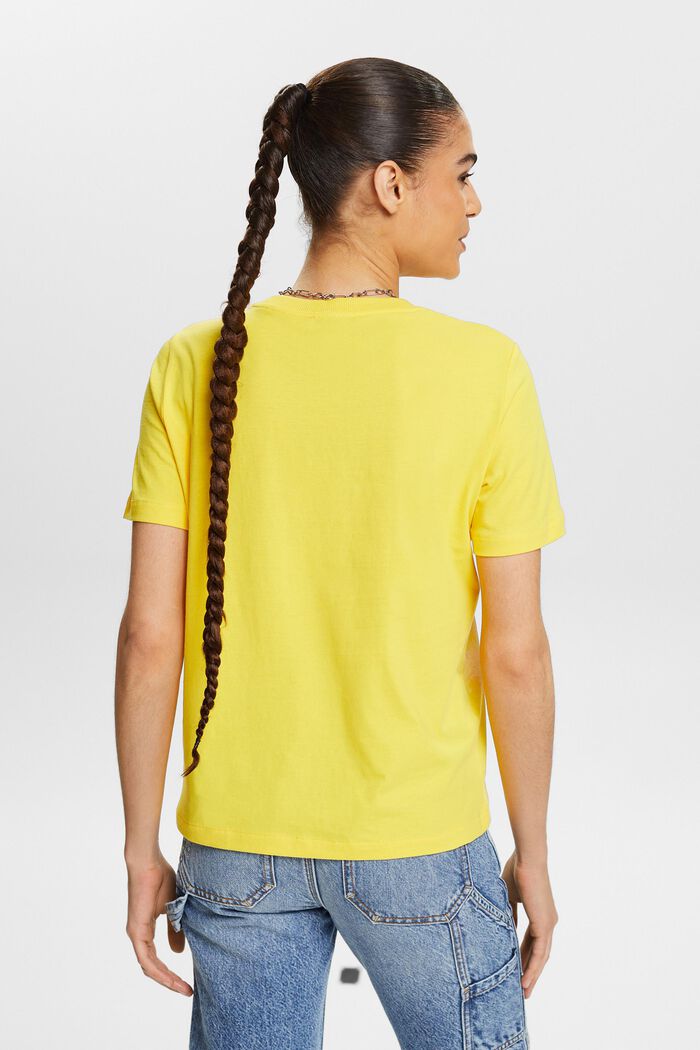 Graphic Print Cotton T-Shirt, YELLOW, detail image number 2