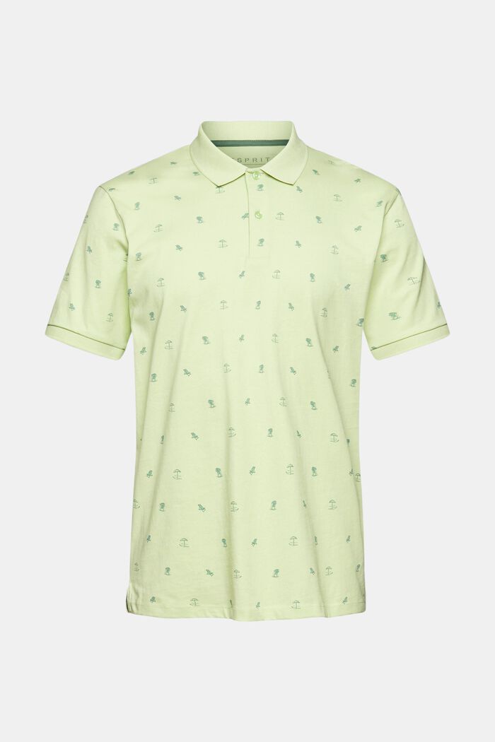 Jersey polo shirt with a print, LIGHT GREEN, detail image number 5