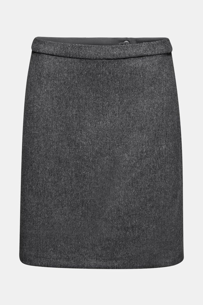 With wool: elegant A-line skirt, DARK GREY, detail image number 6