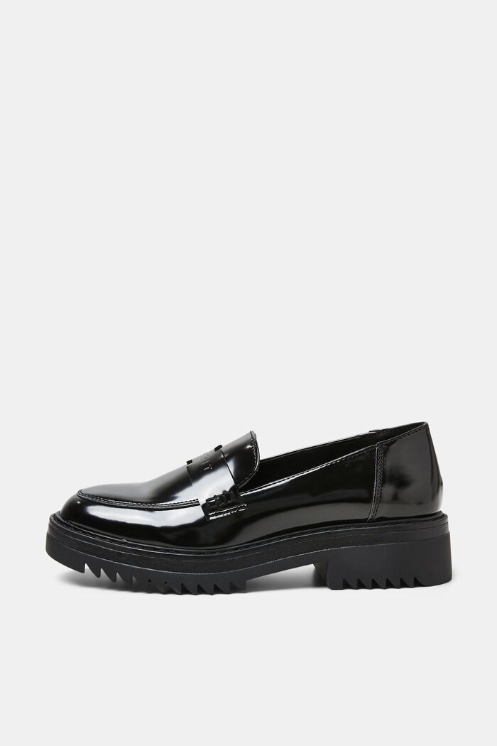 Chunky faux leather loafer