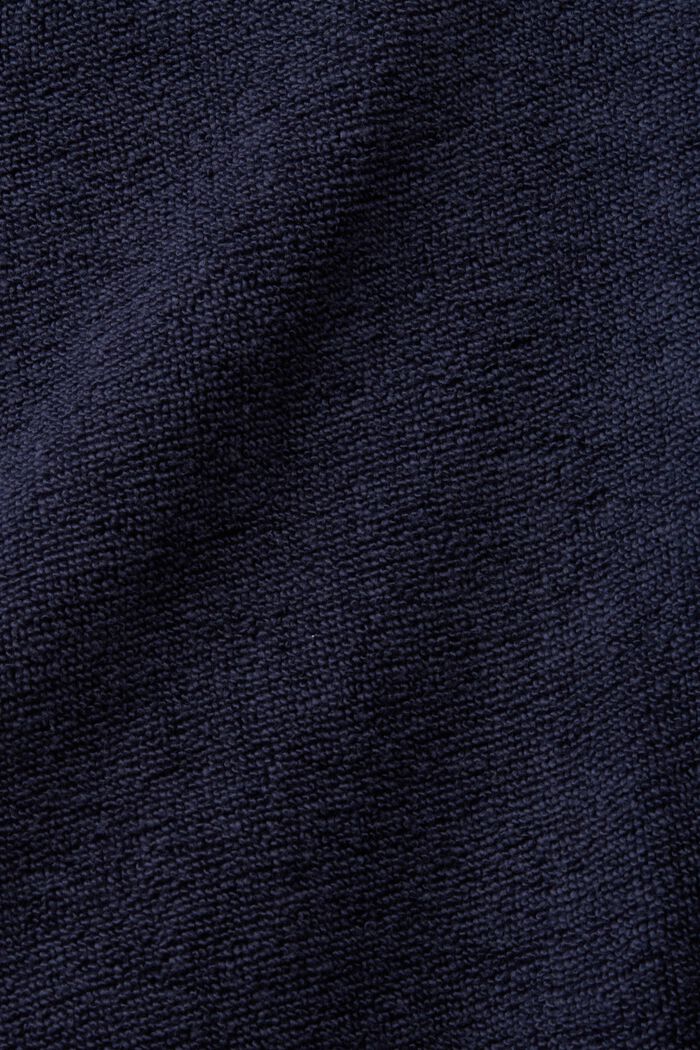 Terry cloth bathrobe with striped lining, NAVY BLUE, detail image number 6