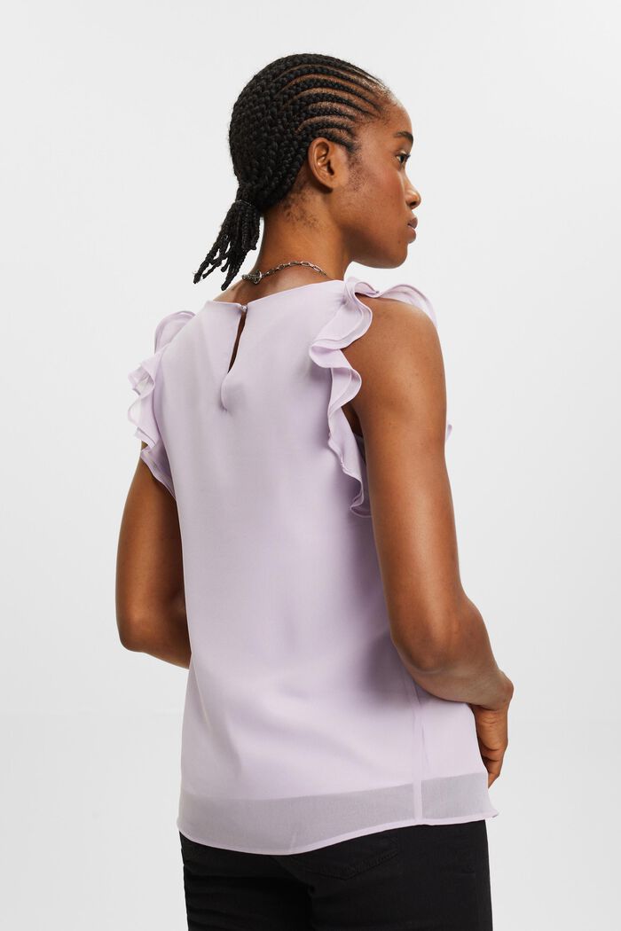 Chiffon blouse with ruffles, LAVENDER, detail image number 3