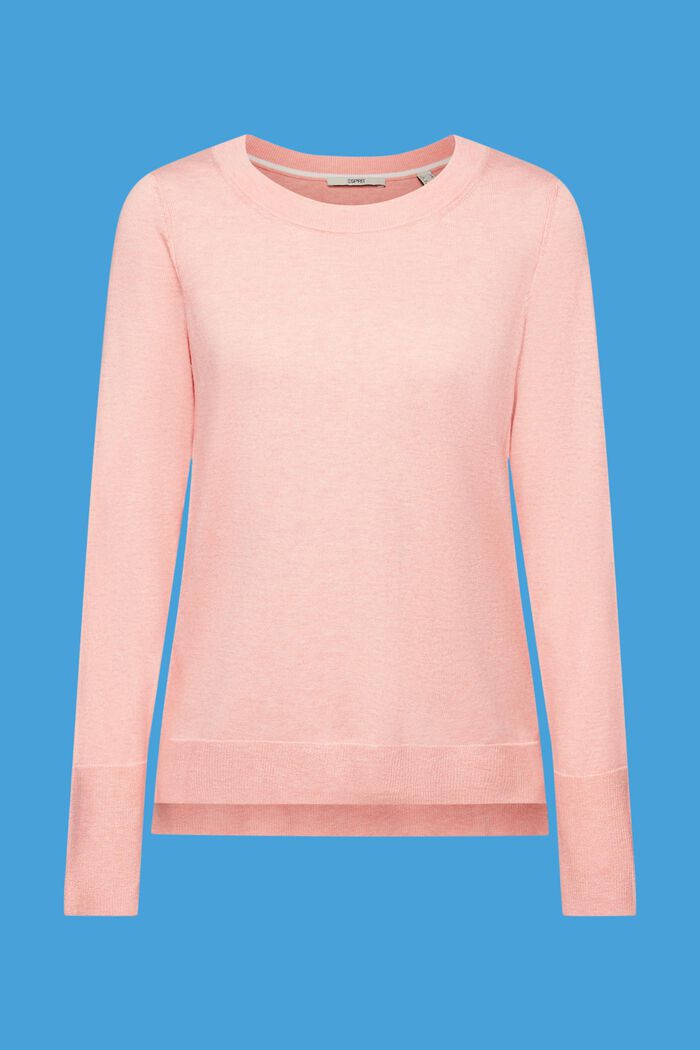 Light knit jumper with high-low hem, PINK, detail image number 6
