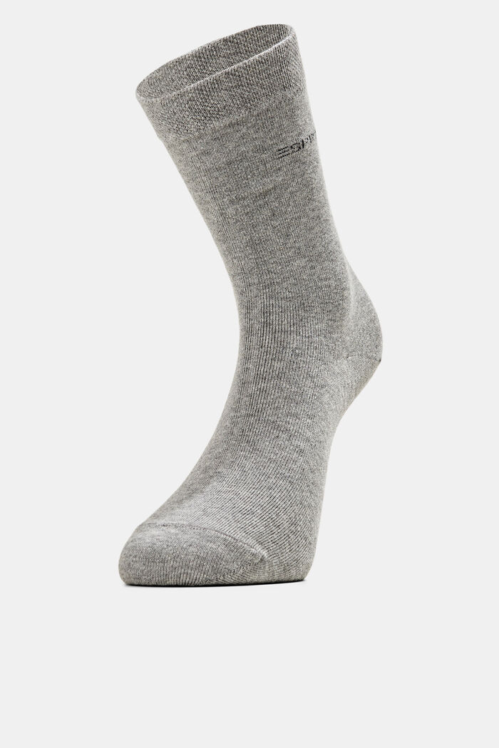 2-pack of socks with soft cuff, LIGHT GREY MELANGE, overview