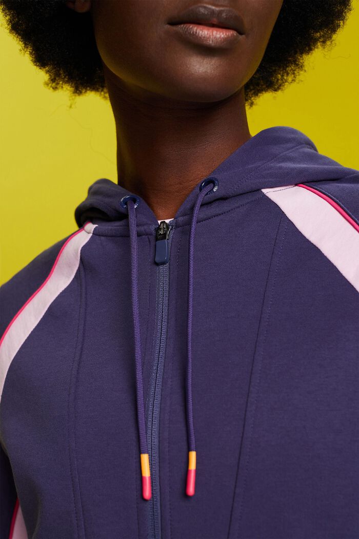 Full-zip training top with hood, NAVY, detail image number 2