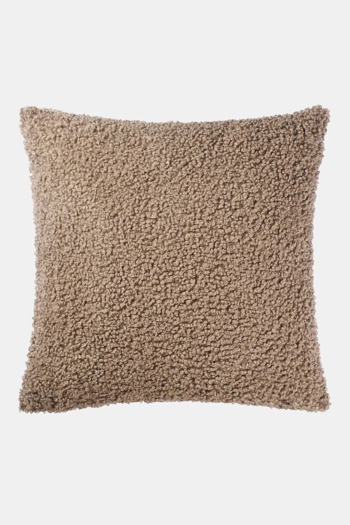 Plush cushion cover, TAUPE, detail image number 0