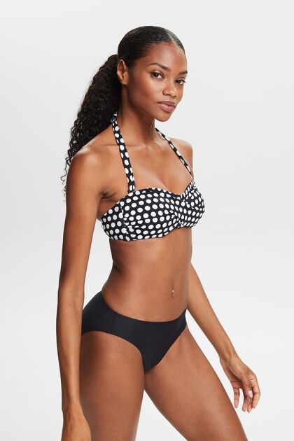 Padded bandeau top with a detachable halterneck