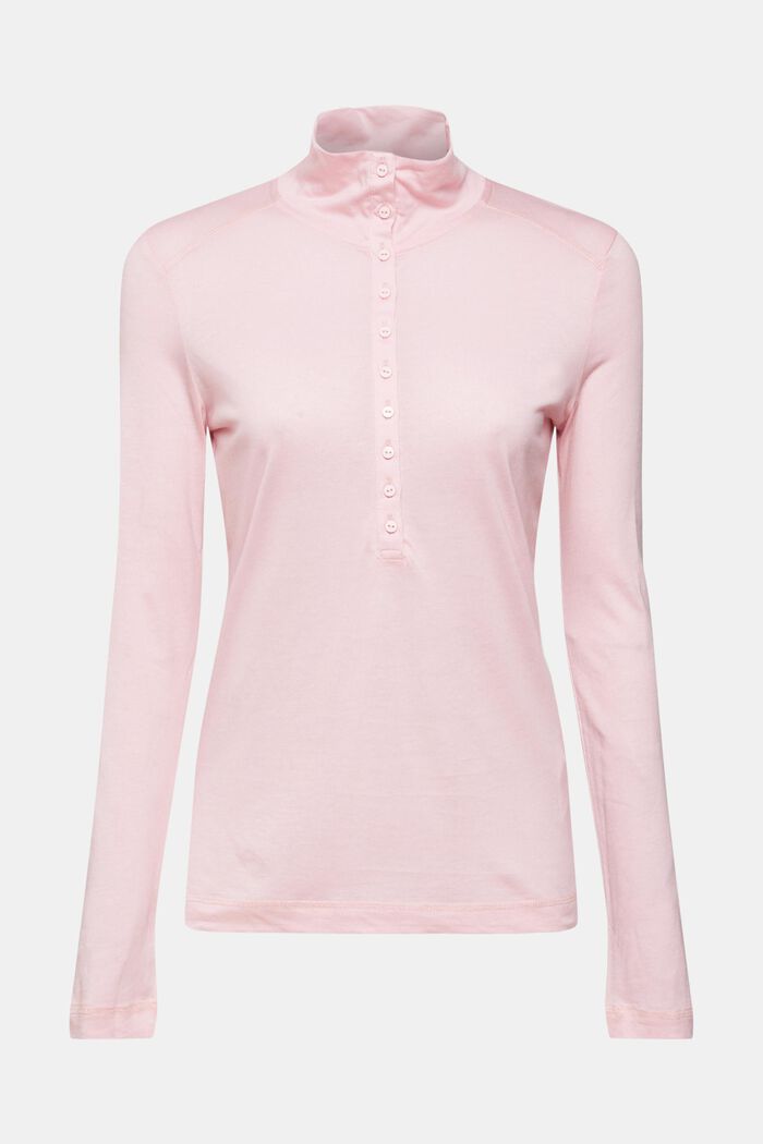Stand-up collar long sleeve top, TENCEL™, LIGHT PINK, detail image number 2
