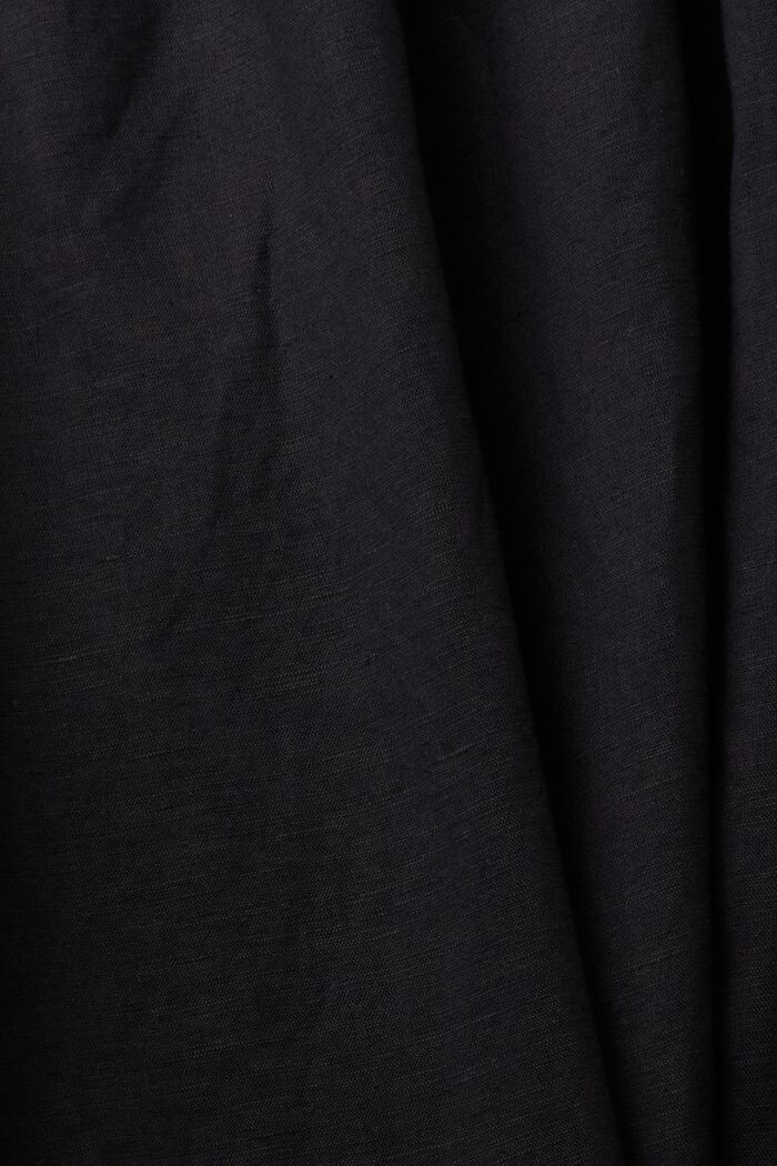 Sleeveless linen blend blouse, BLACK, detail image number 5