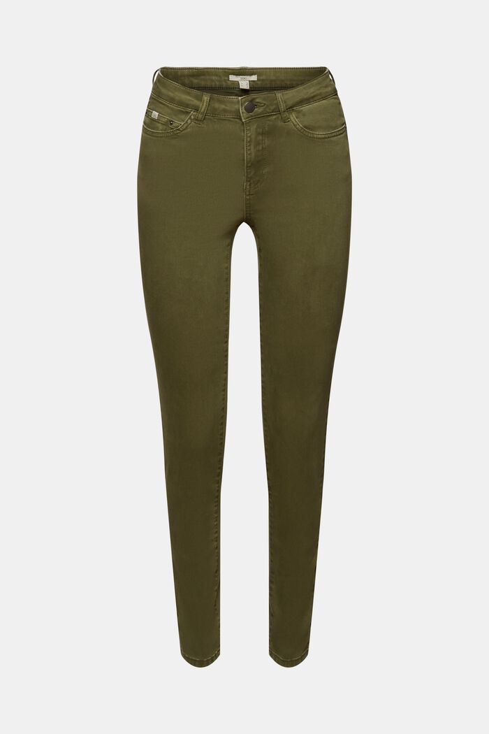 Stretch trousers with organic cotton, KHAKI GREEN, detail image number 7