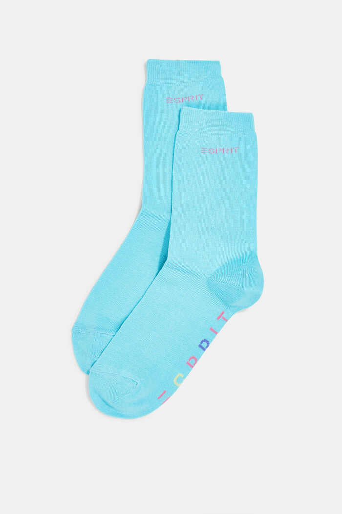 Kids' socks with logo, TURQUOISE, detail image number 0