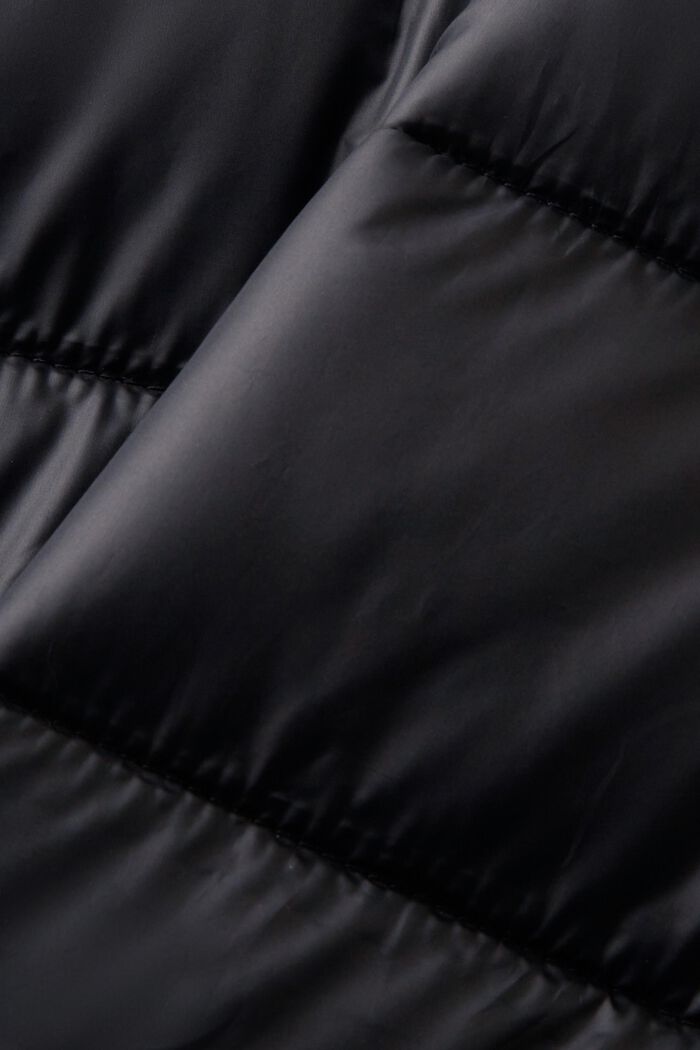 Recycled: quilted coat with lapel, BLACK, detail image number 5