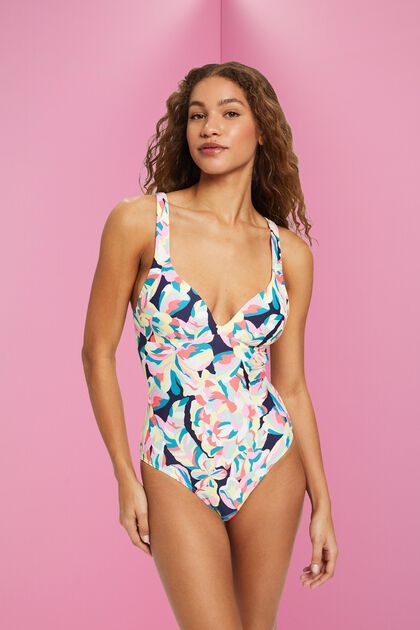 Carilo beach padded swimsuit with floral print