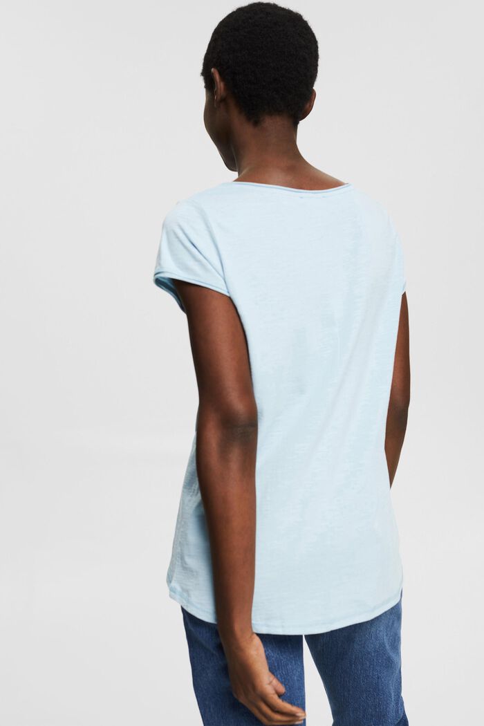 V-neck T-shirt, organic cotton, GREY BLUE, detail image number 3
