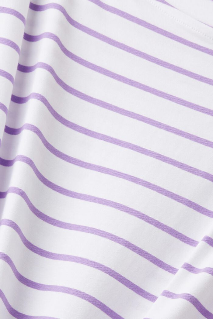 Striped cotton T-shirt, PURPLE, detail image number 4