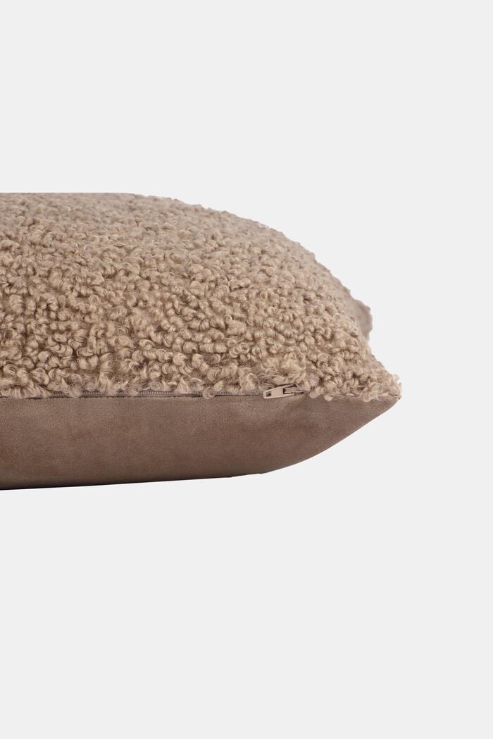 Plush cushion cover, TAUPE, detail image number 2