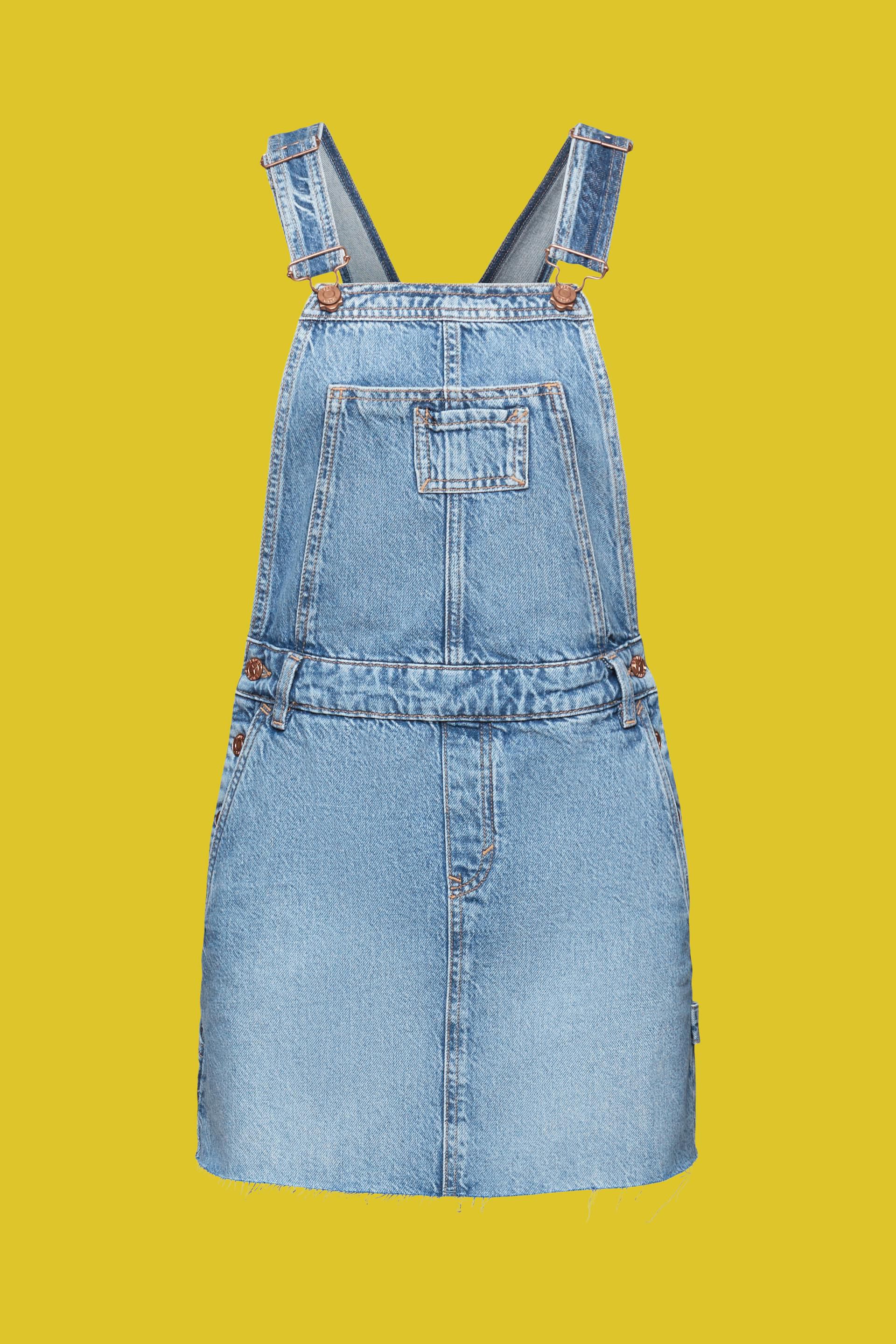ANORA - Label Applique Washed Midi Denim Pinafore Dress | YesStyle