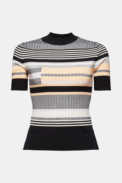 Short-Sleeve Intarsia Sweater