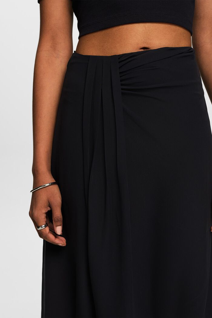 Chiffon Midi Skirt, BLACK, detail image number 3