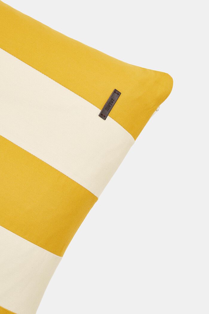 Striped cushion cover made of 100% cotton, YELLOW, detail image number 1