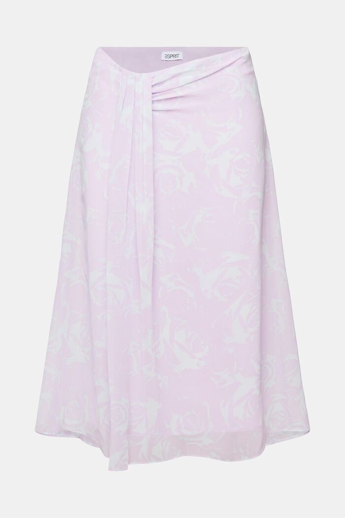 Printed Gathered Chiffon Skirt, LAVENDER, detail image number 6