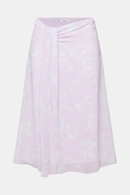 Printed Gathered Chiffon Skirt