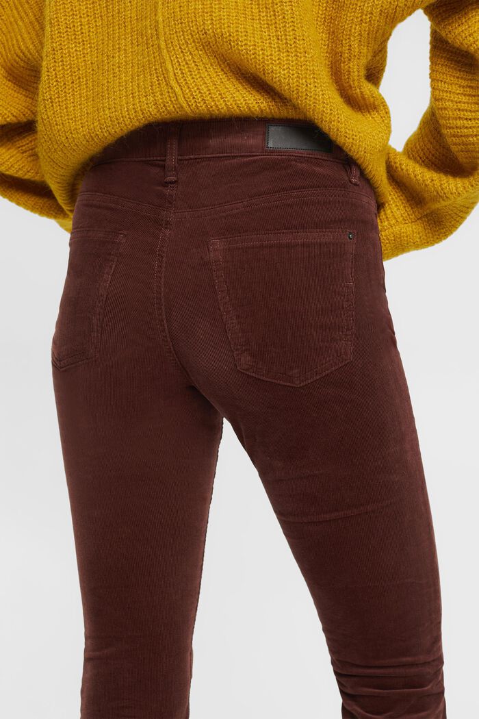 Mid-rise corduroy trousers, RUST BROWN, detail image number 4