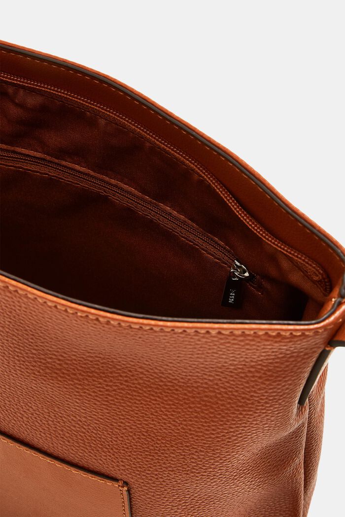 Faux leather shoulder bag, RUST BROWN, detail image number 4