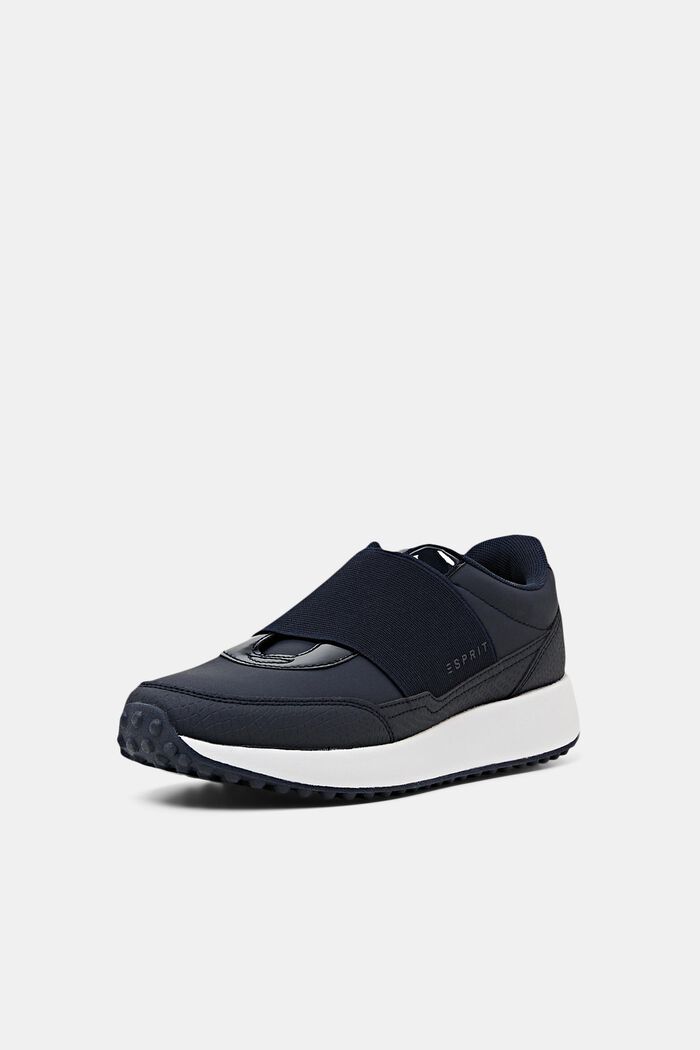 Faux Leather Slip-On Trainers, NAVY, detail image number 2