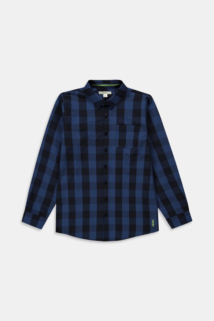 Check patterned shirt, BLUE, detail image number 0