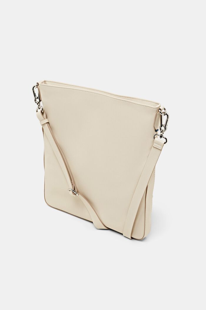 Flapover bag in faux leather, LIGHT BEIGE, detail image number 2