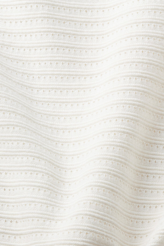 Mixed Knit Striped Sweater, OFF WHITE, detail image number 4