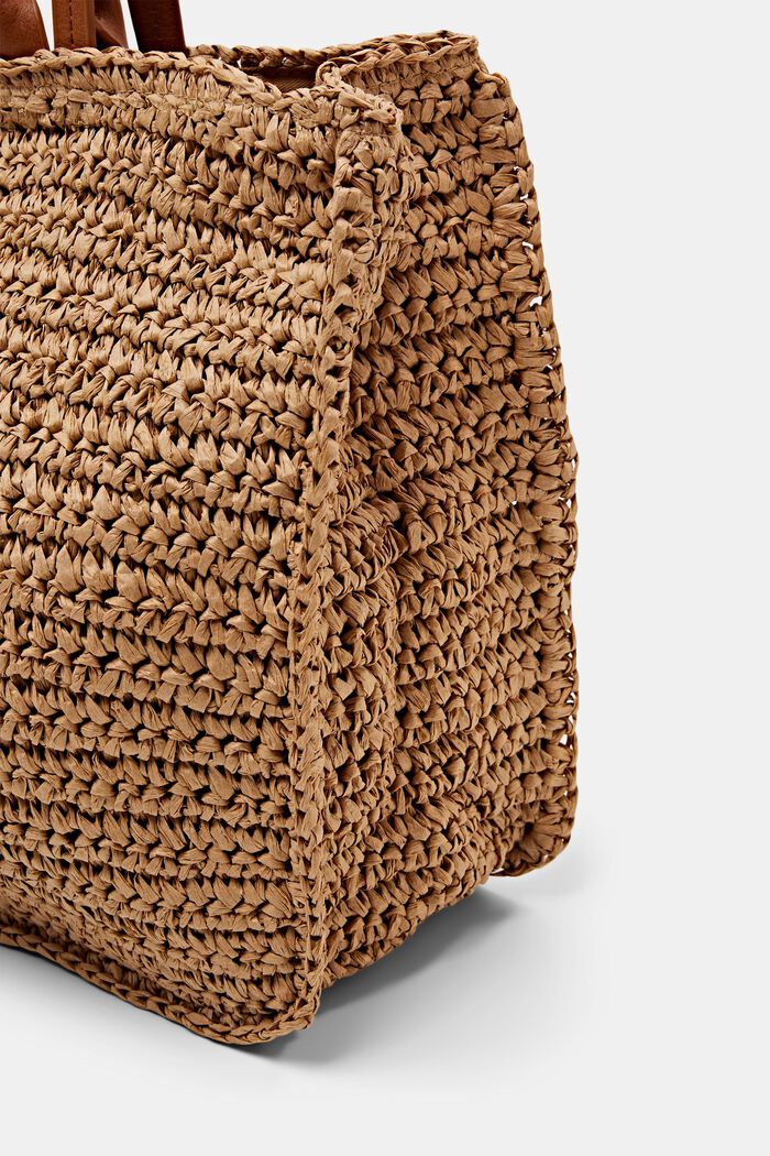 Large Crochet Tote, CAMEL, detail image number 1