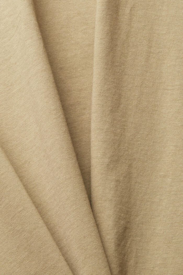 Jersey T-shirt with an embroidered logo, PALE KHAKI, detail image number 5