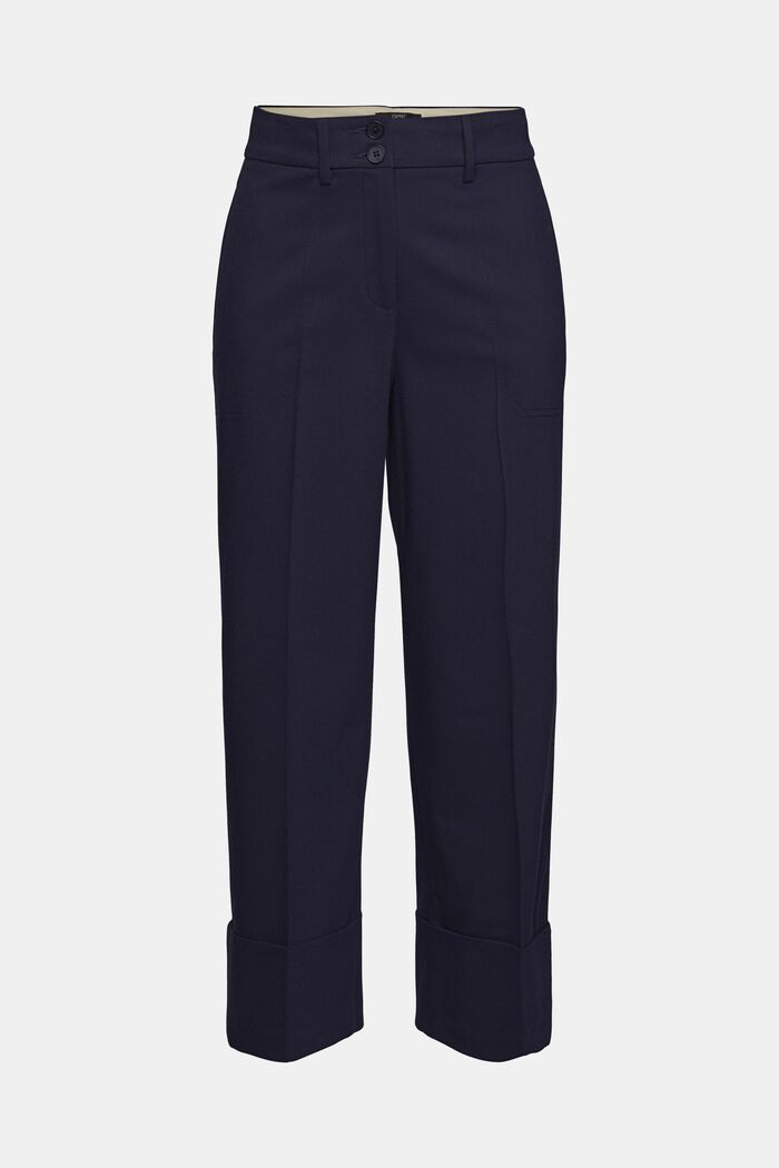 Cropped fabric trousers