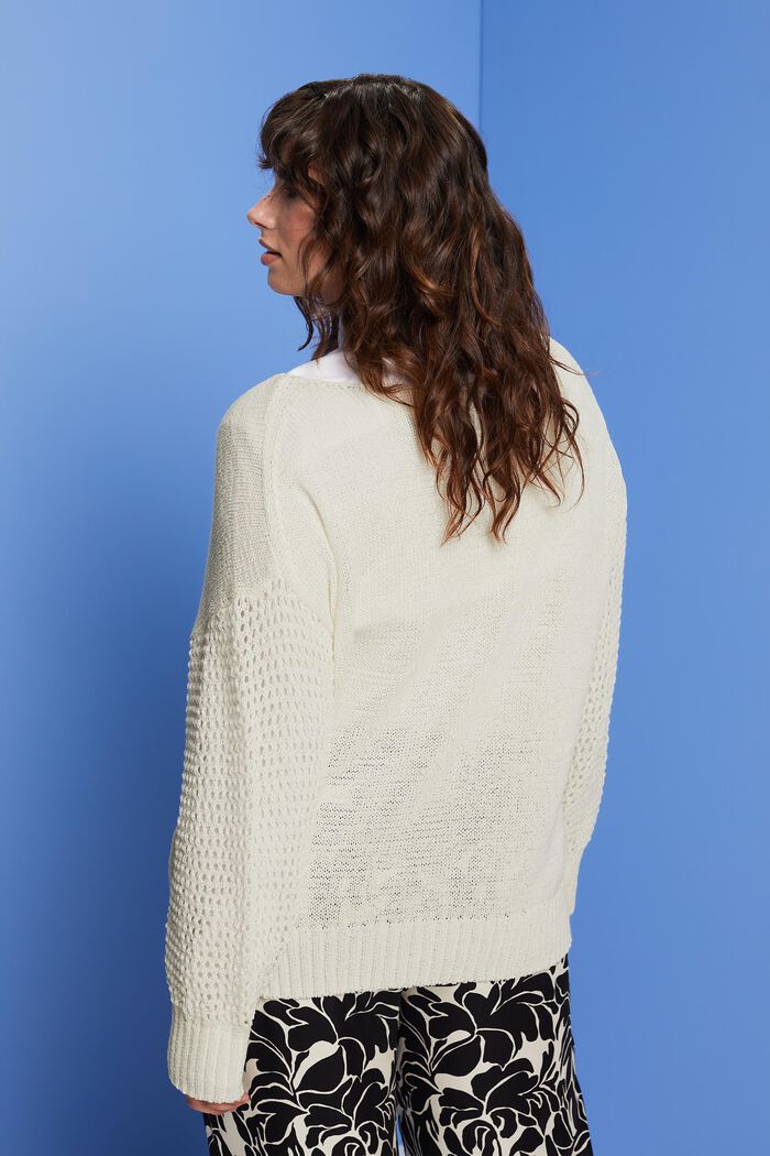 CURVY loose knit jumper, OFF WHITE, detail image number 3