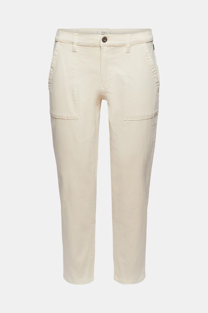 Ankle-length twill trousers with large pockets