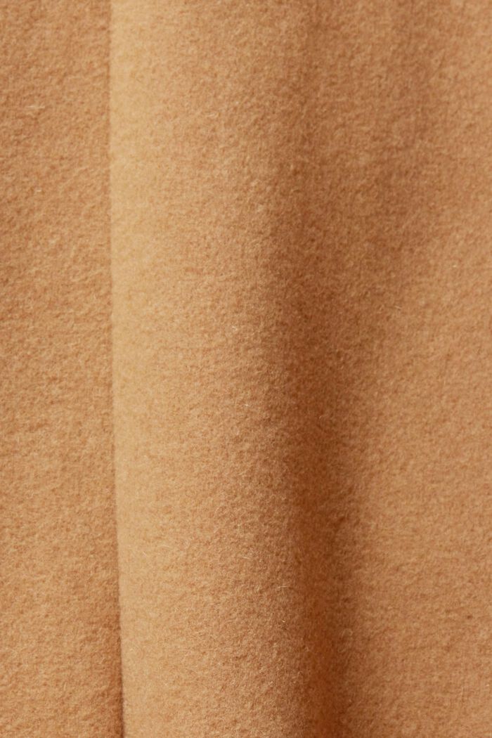 Wool blend coat with detachable hood, CAMEL, detail image number 5