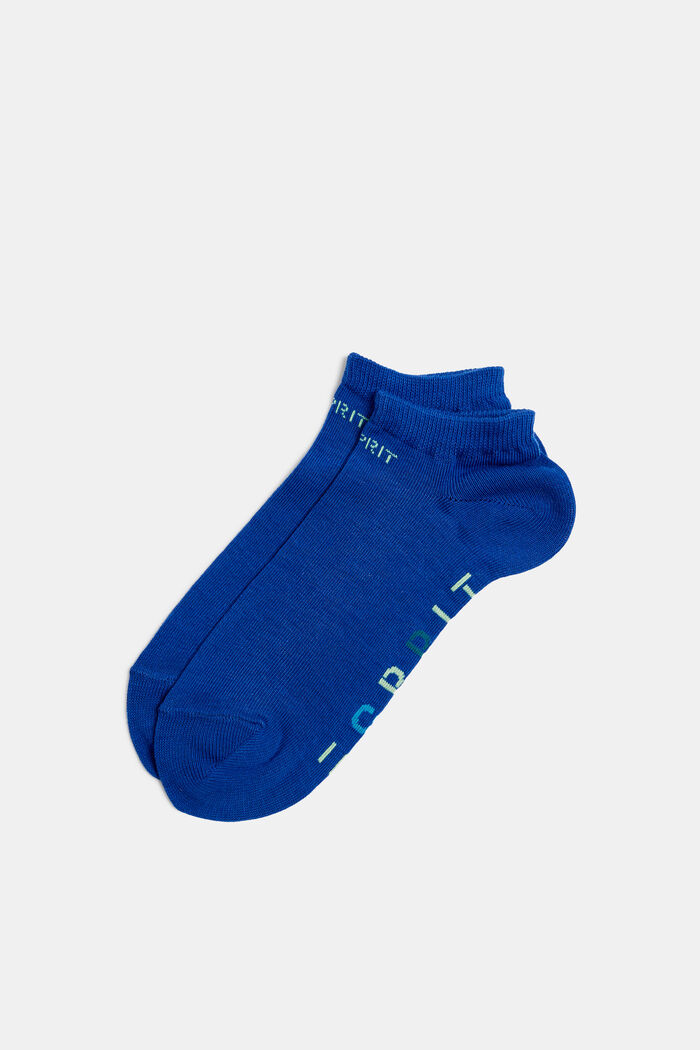 Double pack of trainer socks with a logo, DEEP BLUE, detail image number 0