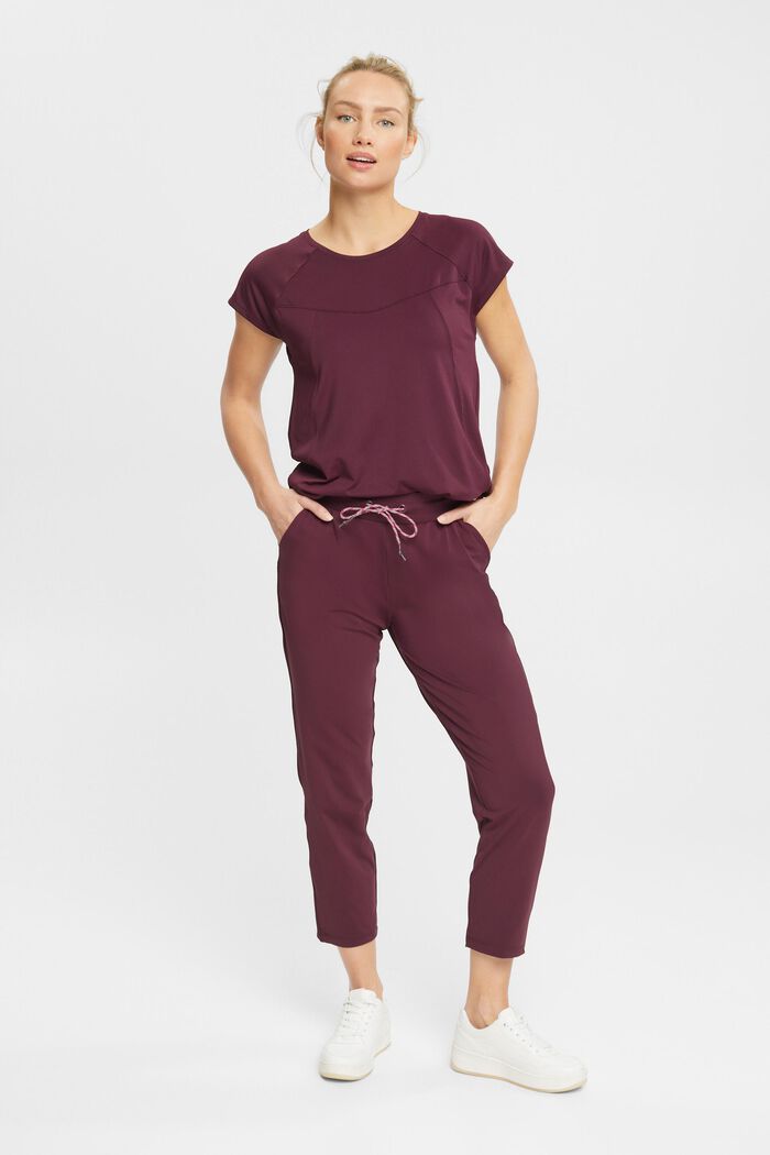 Cropped jersey joggers with E-DRY, BORDEAUX RED, detail image number 5
