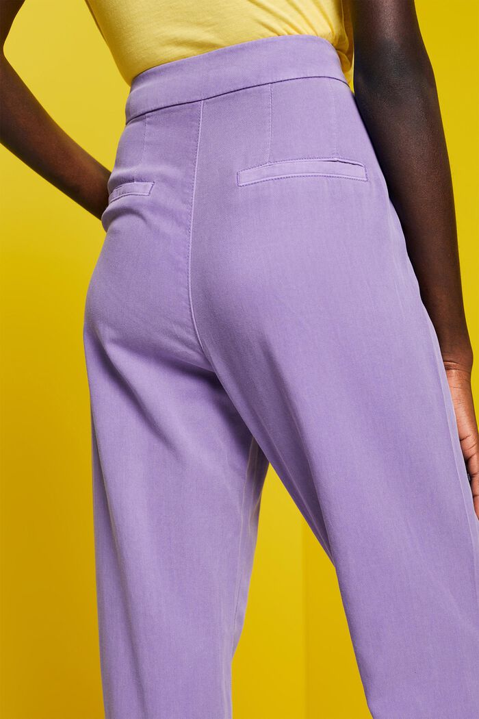 High-rise sporty twill trousers, PURPLE, detail image number 2