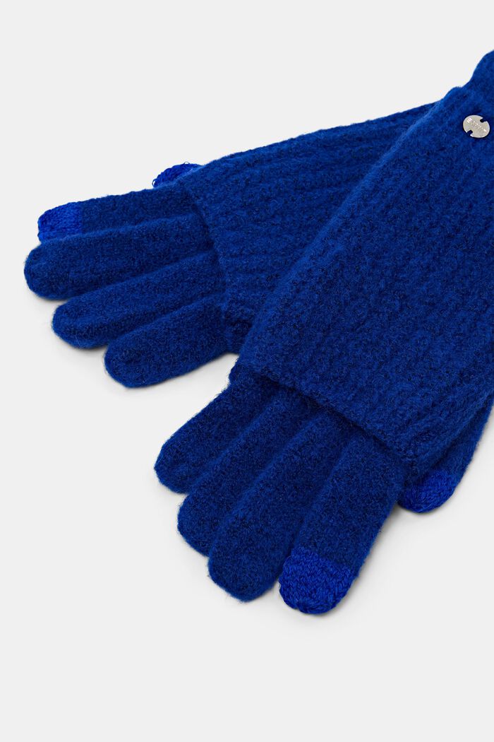 2-in-1 Knitted Gloves, BRIGHT BLUE, detail image number 2